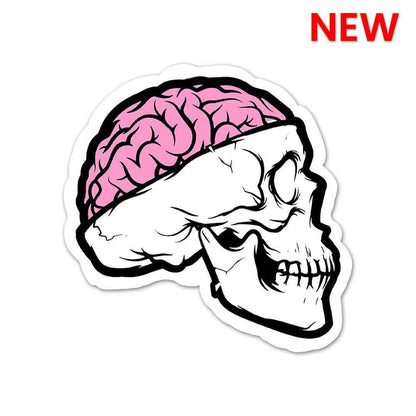 Skull With Brain Open Sticker - Stickers | STICK IT UP