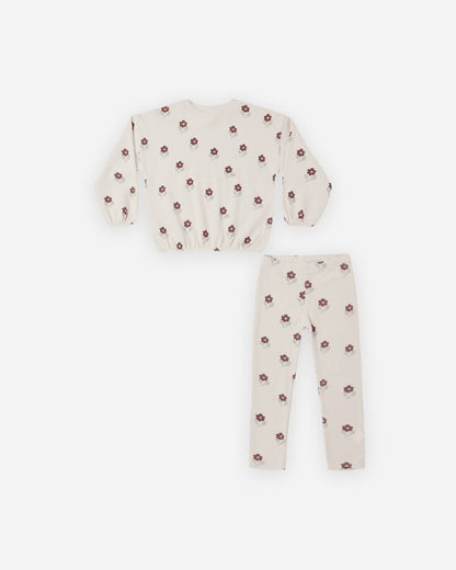 spongey knit set in petal daisy