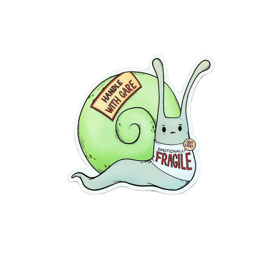 Sticker - Emotionally Fragile Handle with Care Snail by World of Whimm
