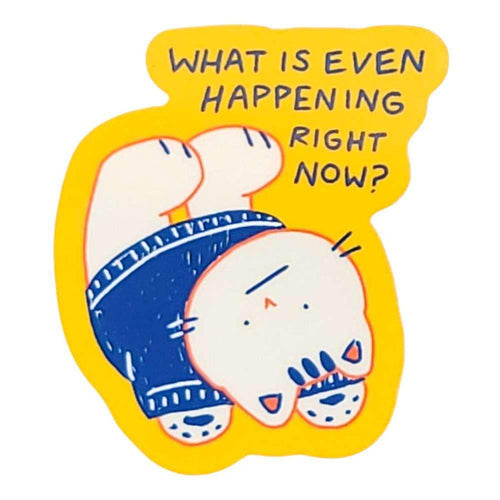 Sticker - What is Even Happening Cat by Laura Zeng