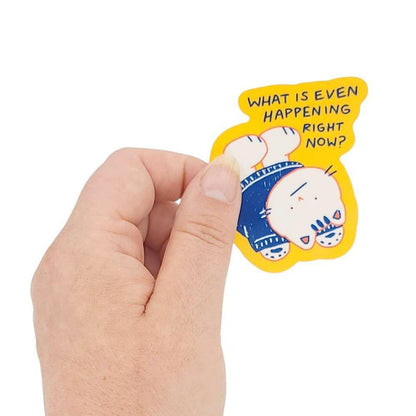 Sticker - What is Even Happening Cat by Laura Zeng