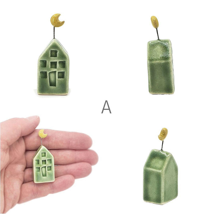 TM420MA $22 - Yellow Moon - Grass Green Tiny House A