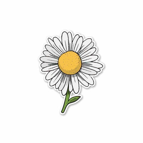 White Sunflower Sticker - Stickers | STICK IT UP