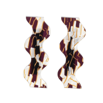 White and Gold Wavy Hair Clips
