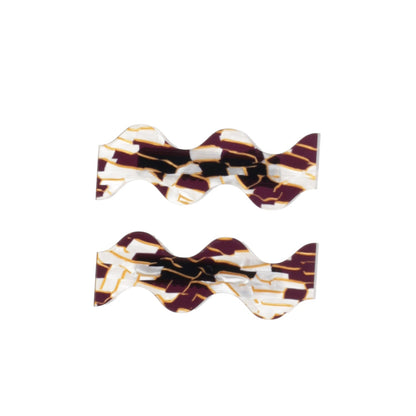 White and Gold Wavy Hair Clips
