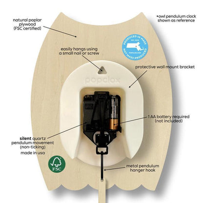 Wood Clock - Dumplings Pendulum by Popclox