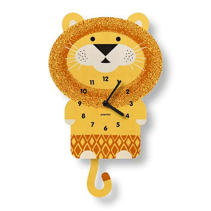 Wood Clock - Lion Pendulum by Popclox