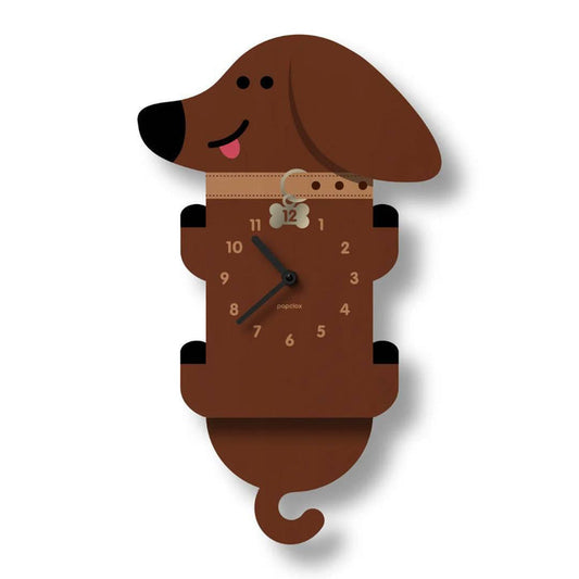 Wood Clock - Wiener Dog Pendulum by Popclox